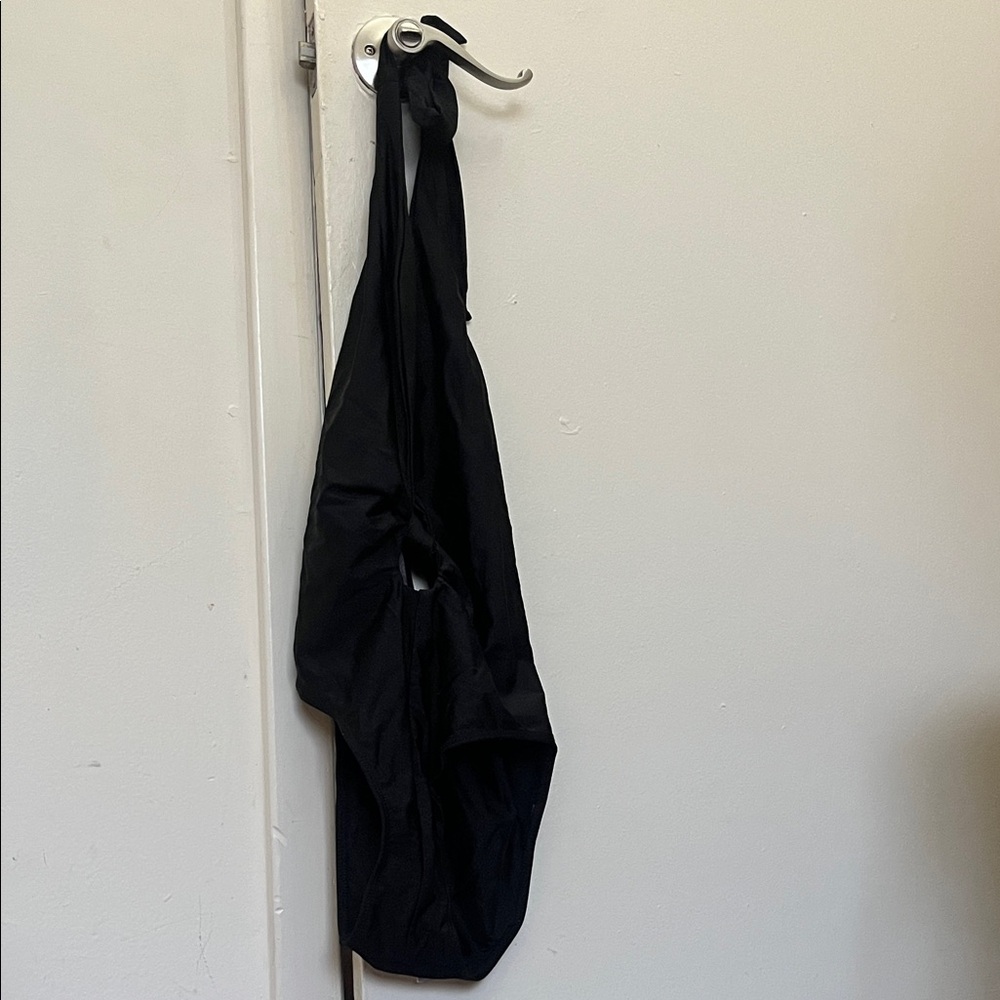 Black One-Piece Swimsuit - with hole